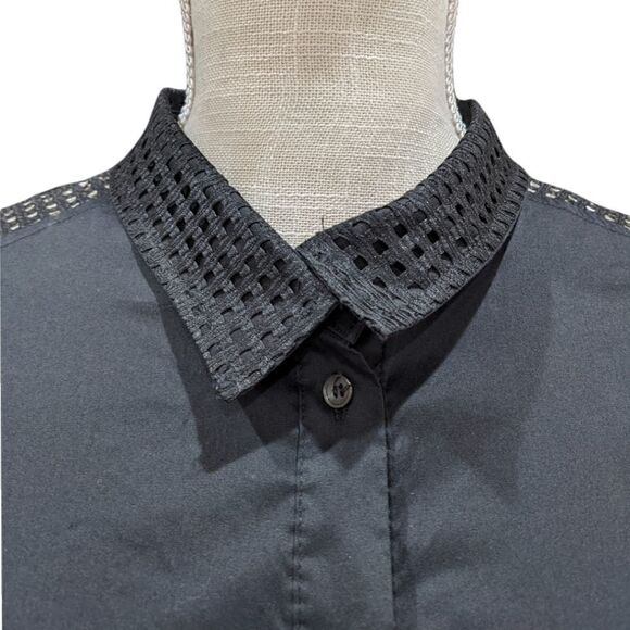 Demoo Parkchoonmoo Button Down Eyelet Collar & Sleeves Blouse Asymmetric Collar - Picture 5 of 8